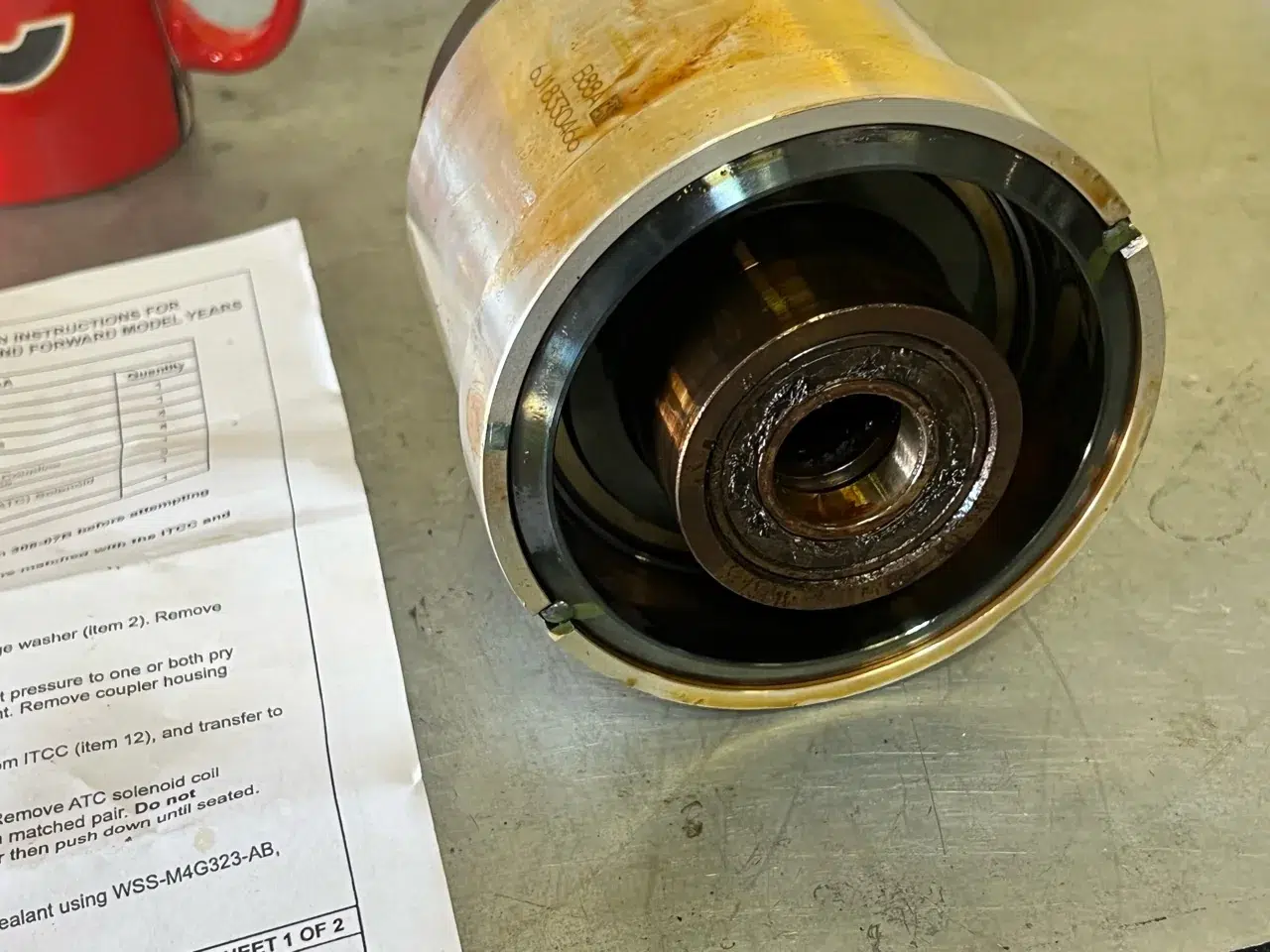Removed original torque coupling from the 2014 Ford Escape AWD
